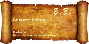 Brausz Borsa névjegykártya